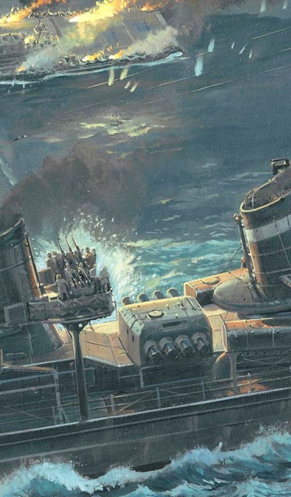 Шторм и военные корабли