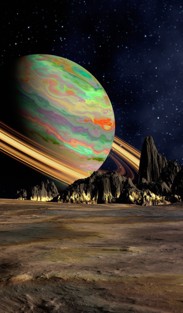 Вид на Сатурн со спутника