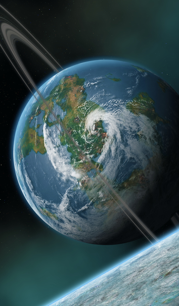 Планета с атмосферой и облаками