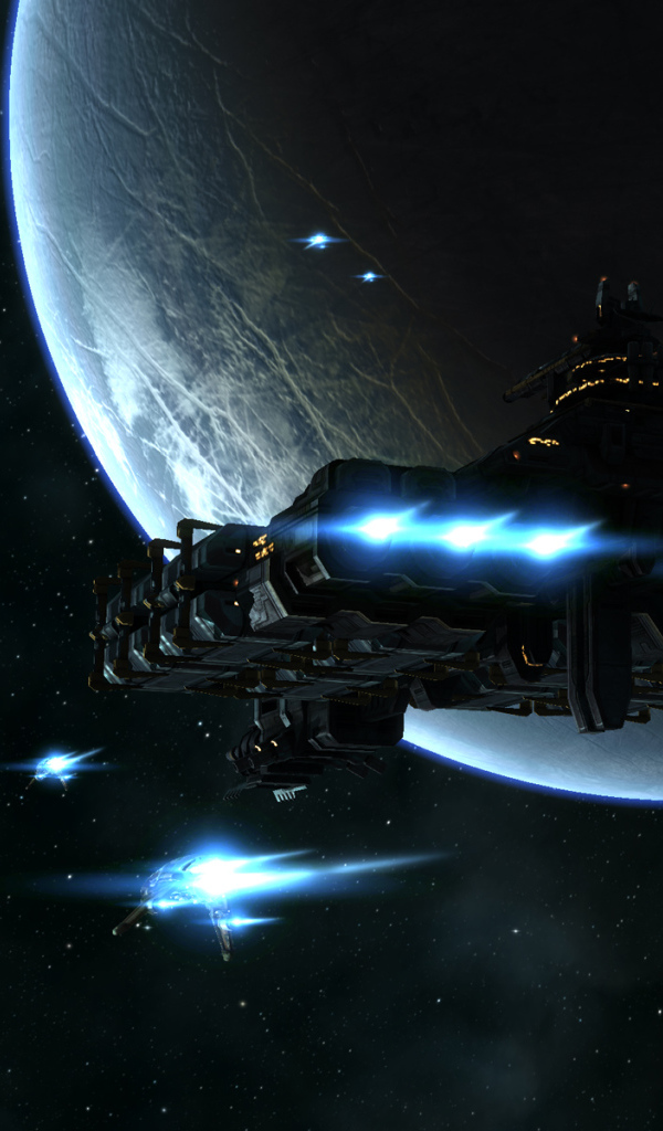 Космический корабль у планеты