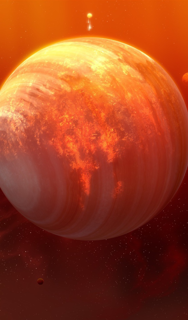 Планета в оранжевом свете