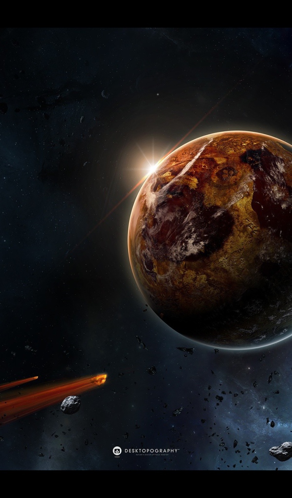 Космический корабль и метеориты