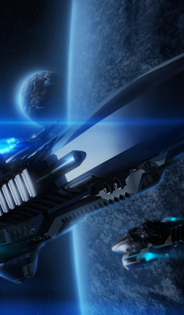 Космические корабли у планеты