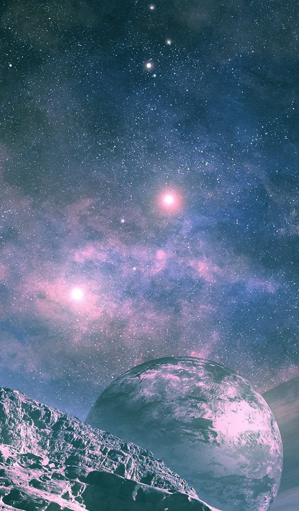 Звездное небо с планетами