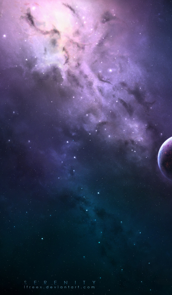 Планета на фоне звездного неба