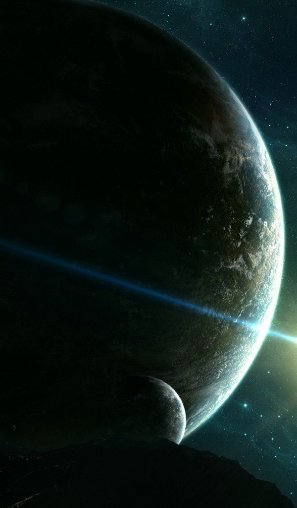 Вид на планету с астероида