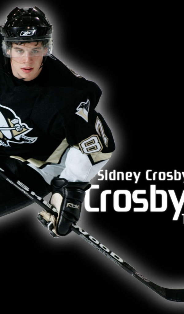 Сидни Кросби на черном фоне