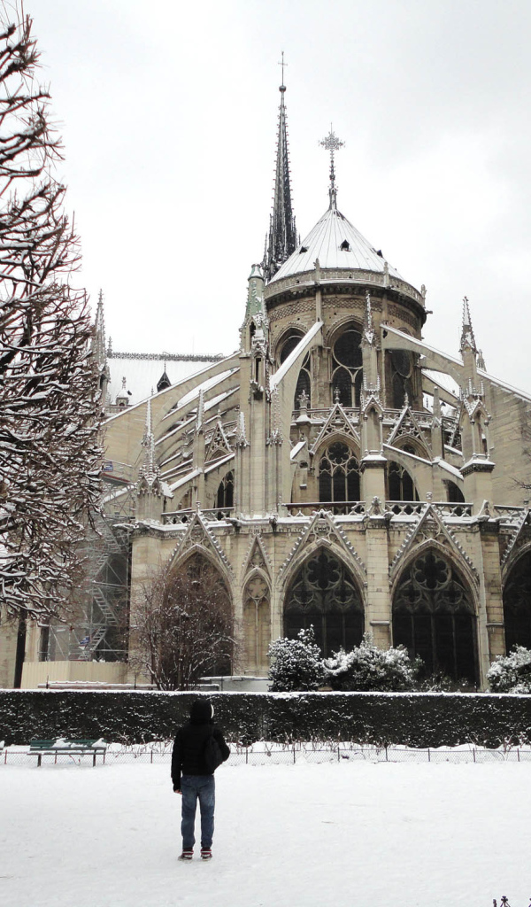 Snow in Paris Notre Dame