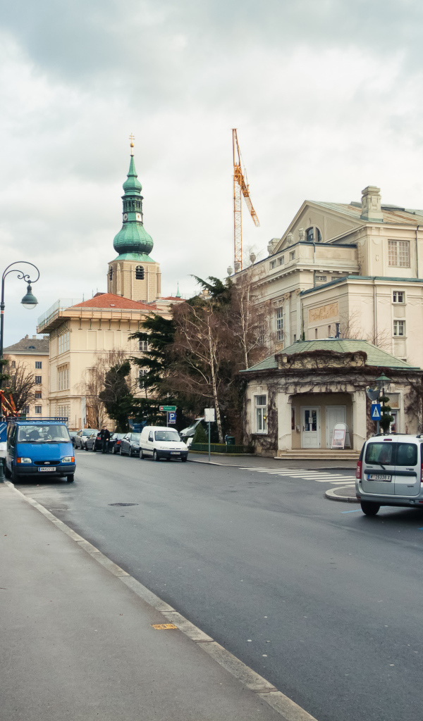 Городская улица на курорте Баден, Австрия