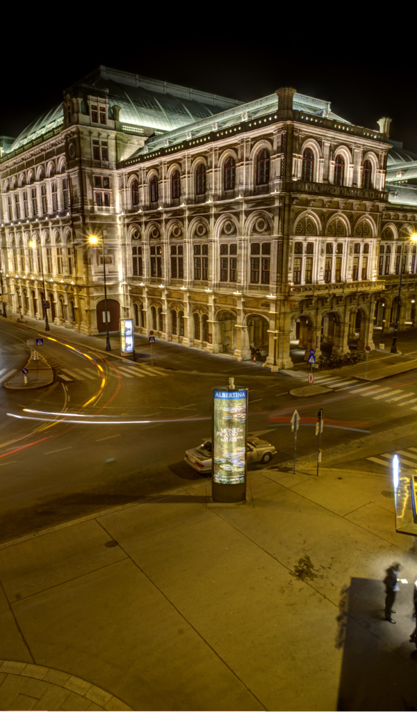 Ночные огни в городе Вена, Австрия