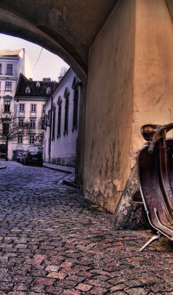 Старинная улочка в городе Вена, Австрия