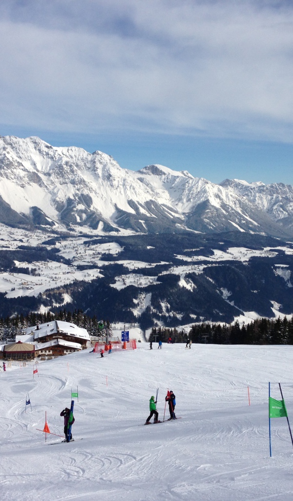 Лыжная трасса на горнолыжном курорте Шладминг, Австрия