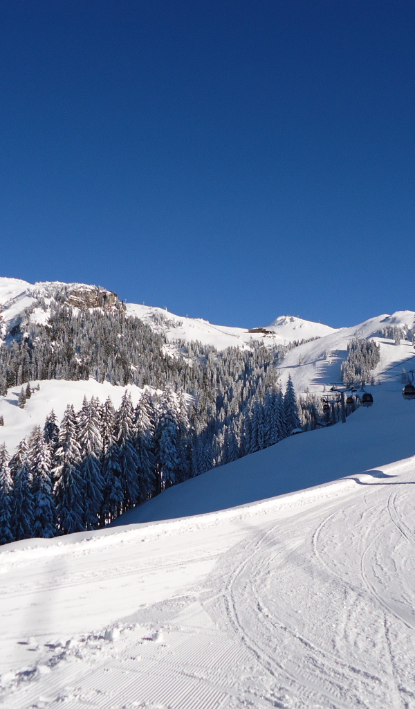Лыжная трасса на курорте Китцбюэль, Австрия