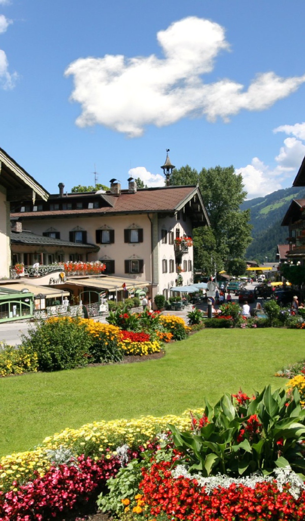 Летние цветы на горнолыжном курорте Майрхофен, Австрия