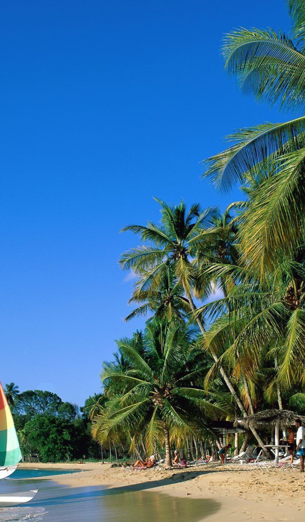 Люди приплывают в Барбадосе