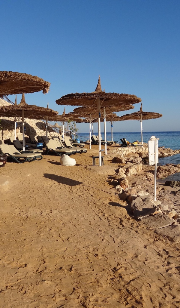 Летний отдых на пляже на курорте Шарм эль Шейх, Египет