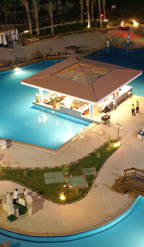 Вид из окна отеля на курорте Хургада, Египет