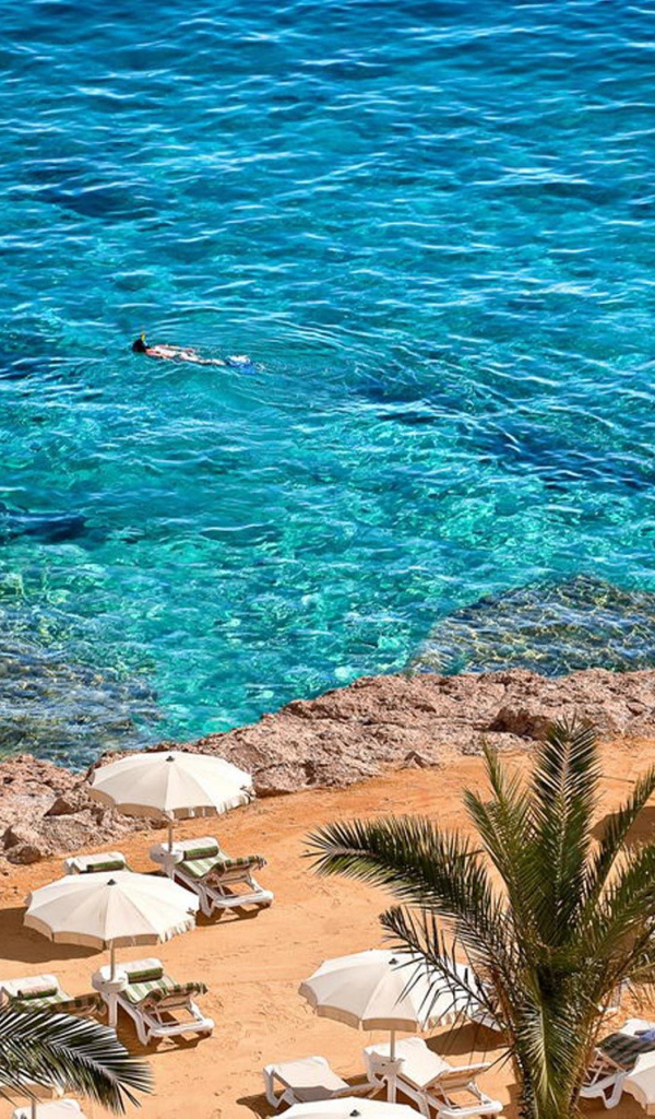 Зимний отдых на пляже на курорте Хургада, Египет