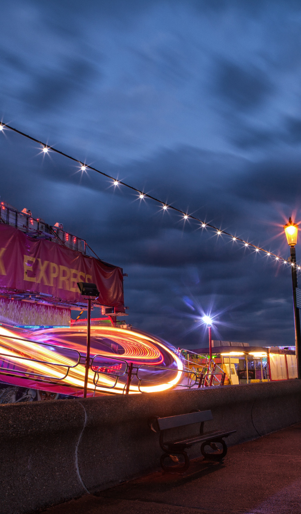 Парк аттракционов на побережье Ханстантон, Великобритания
