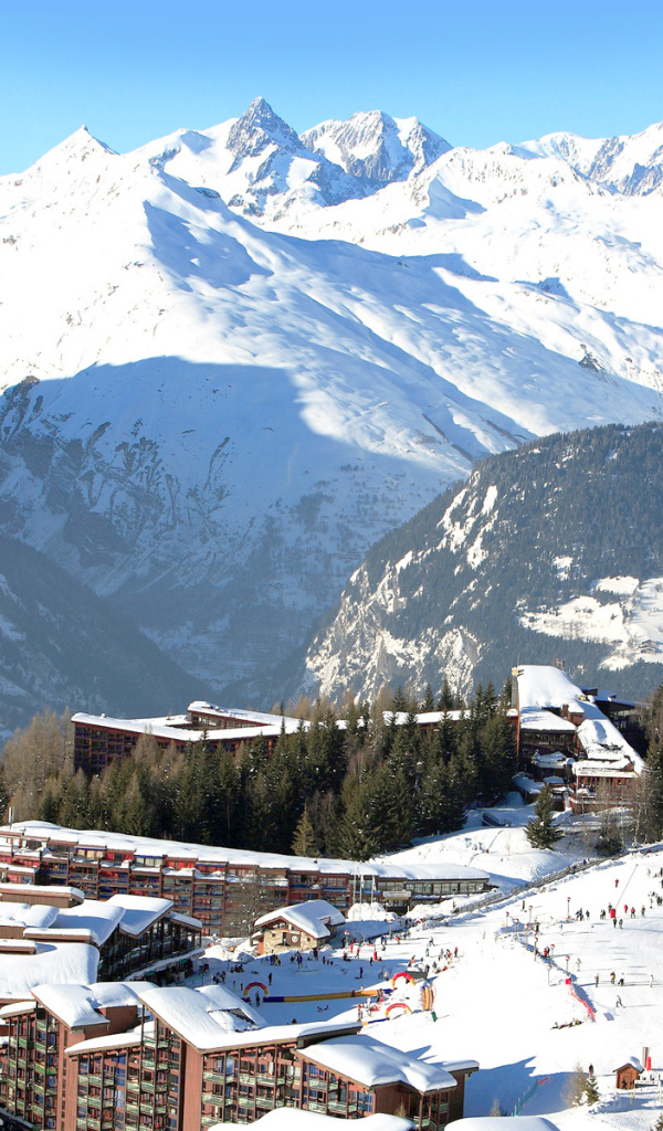 Панорама на горнолыжном курорте Лез Арк, Франция