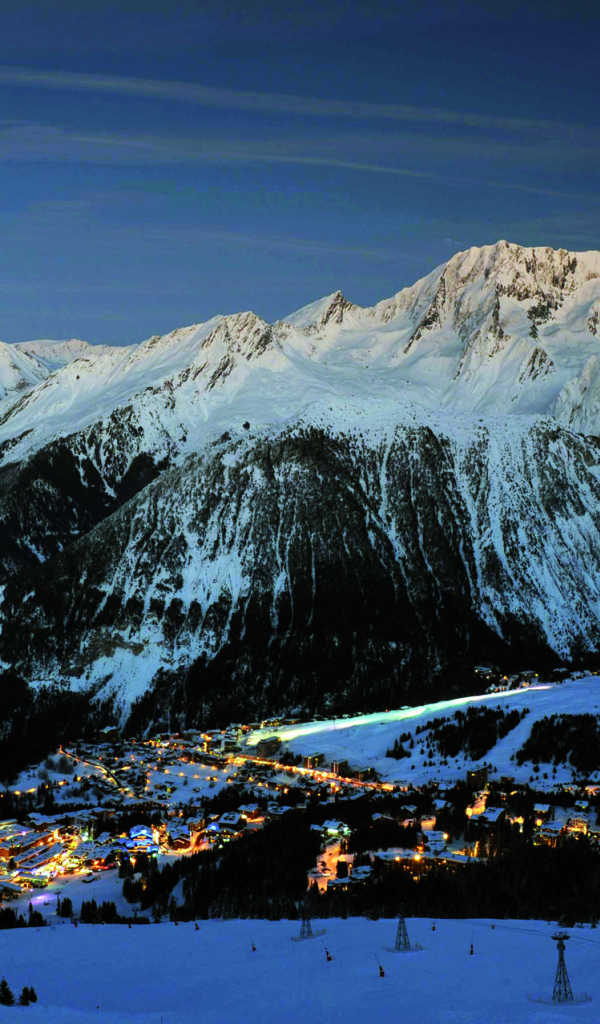 Panorama ski resort of Courchevel, France