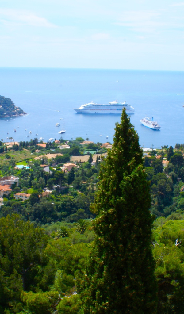 Вид с холма в городе Ницца, Франция