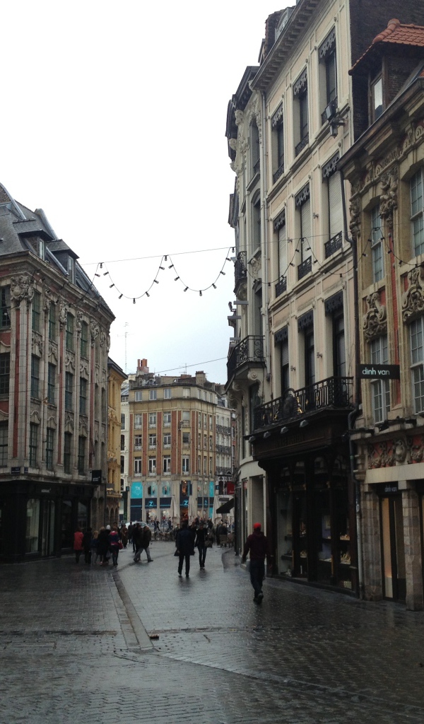 Прогулка по улице в городе Лилль, Франция