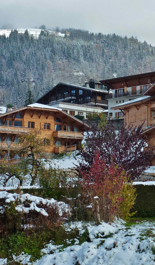 Зимний пейзаж в городе Аннеси, Франция