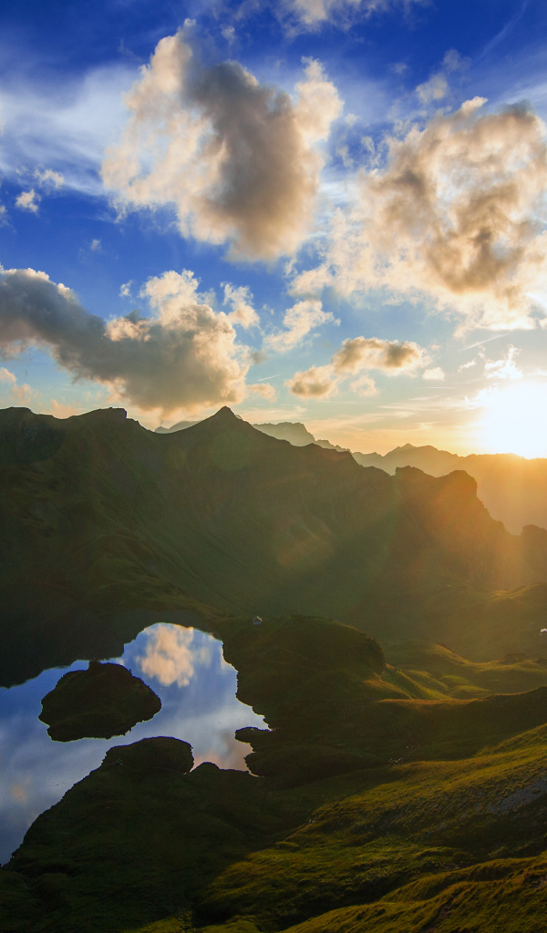 Закат в горах Германии