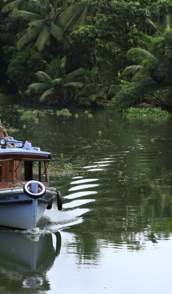 Туристы на лодке в Алапуже