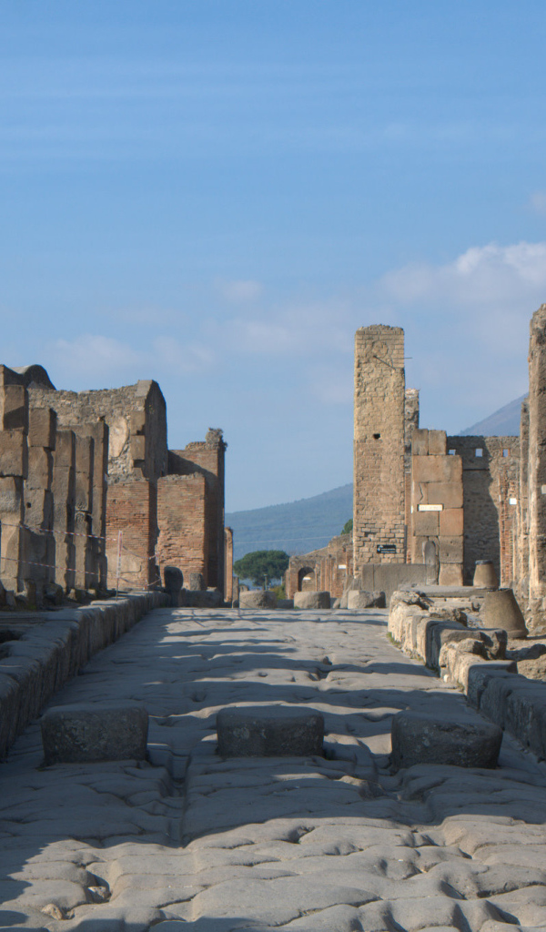 Древняя улица в Помпеях, Италия