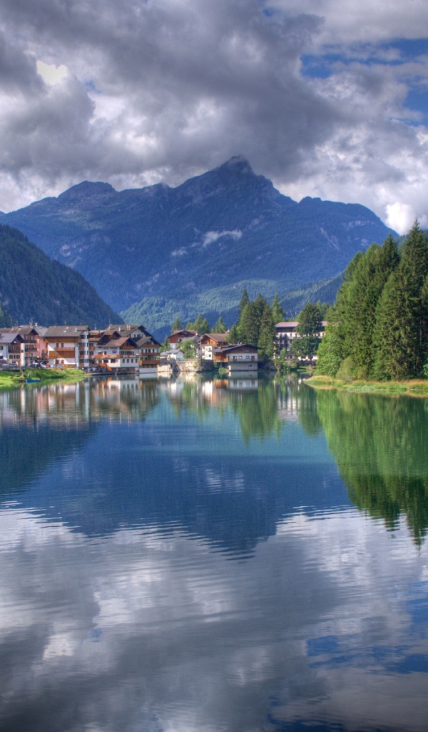 Lake in the resort Alleghe, Italy