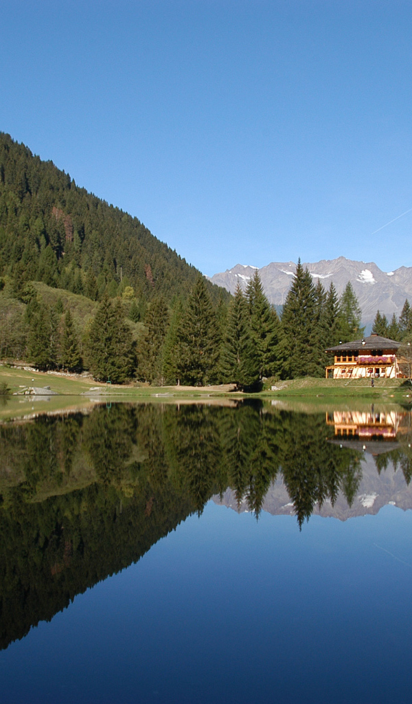 Lake in the ski resort of Val di Sol, Italy