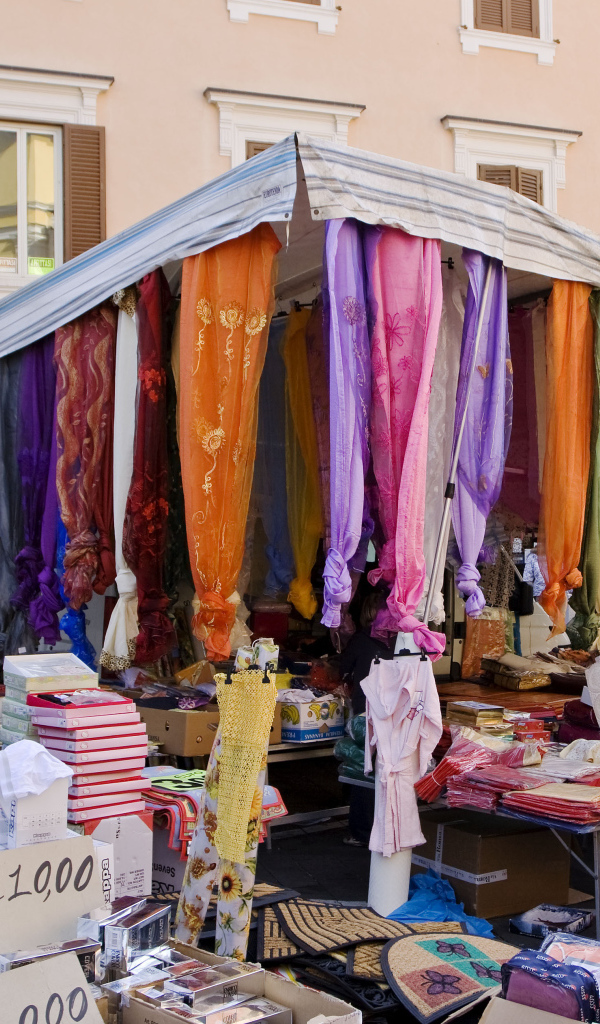 Market in the resort of Fiuggi, Italy