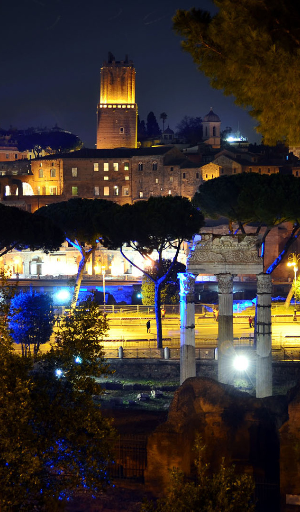 Ночной парк в Риме