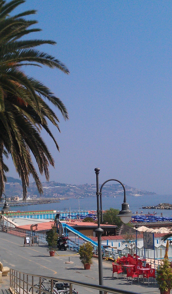 Пальмы на берегу в Сан Ремо, Италия