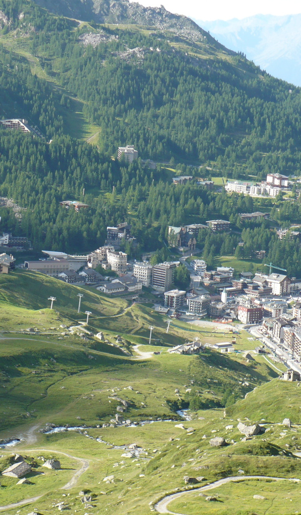 Панорама на горнолыжном курорте Червиния, Италия