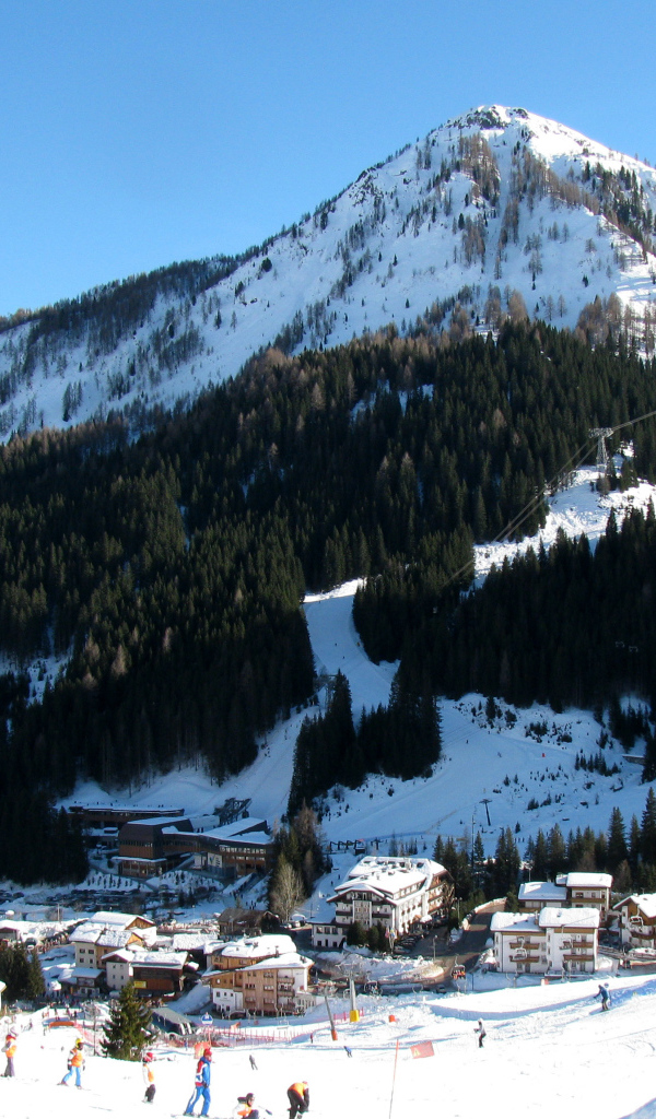 Лыжная трасса на горнолыжном курорте Арабба, Италия