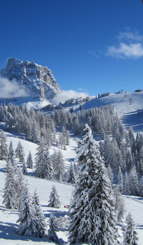Лыжная трасса на курорте Аллеге, Италия