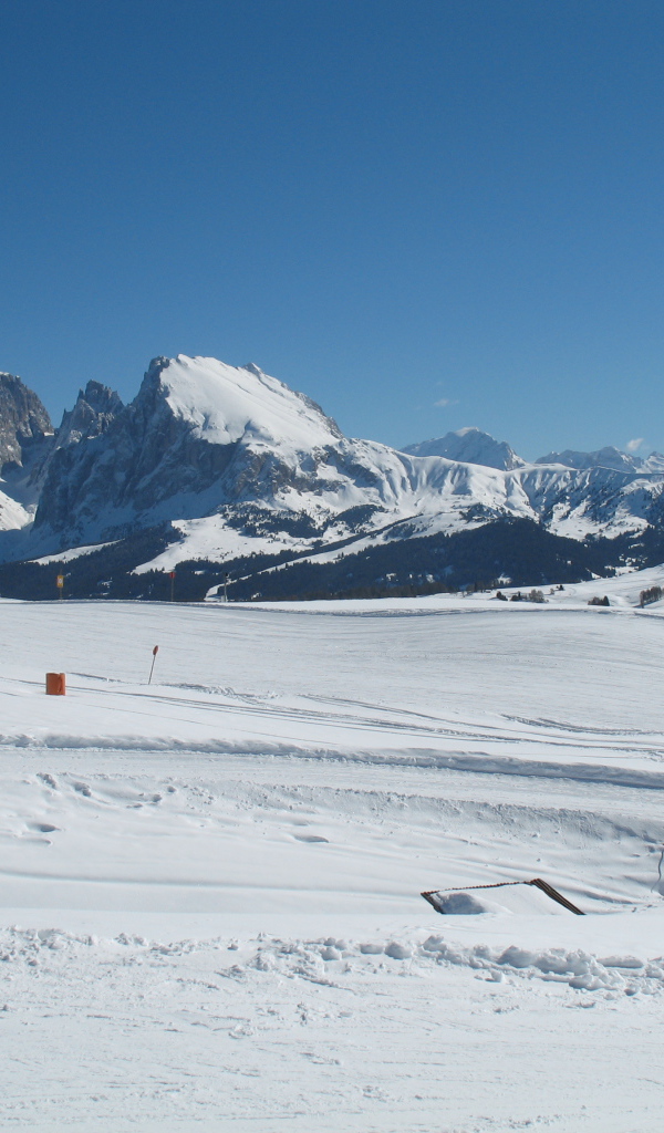 Лыжная трасса на курорте Ортизей, Италия