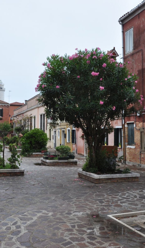 Улица в городе на острове Мурано, Италия