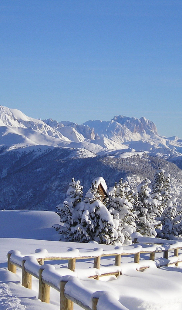 Вид на Альпы на горнолыжном курорте Валь-Ди-Фасса, Италия
