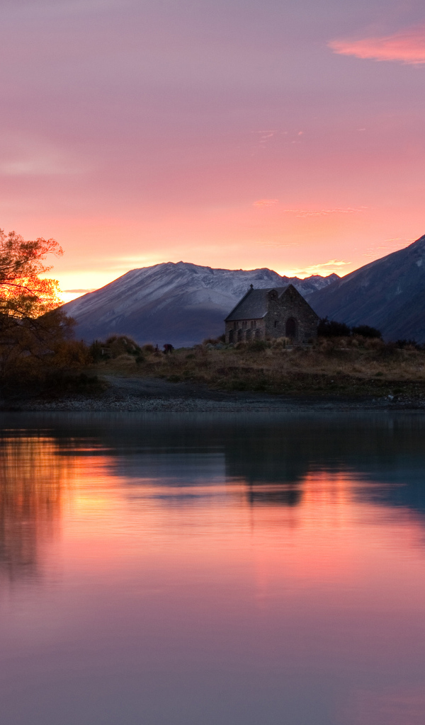 Рассвет на озере Текапо, Новая Зеландия