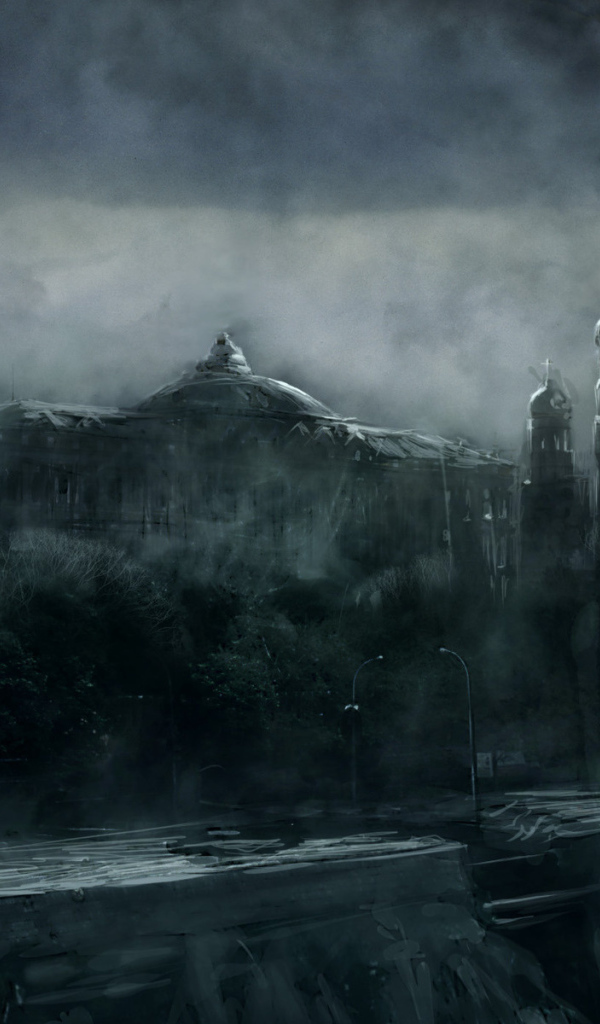 Мрачный вид на Кремль