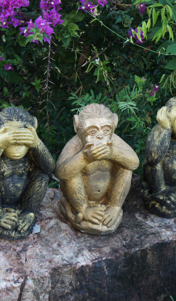 Sculptures of monkeys on the island of Koh Samui, Thailand