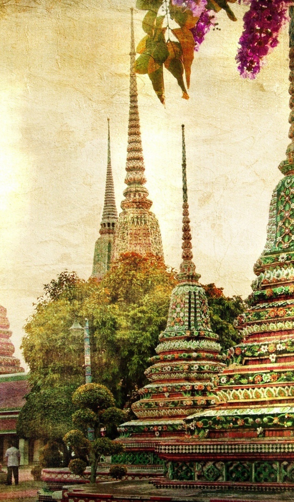 Храмы в цветах в Бангкоке, Таиланд