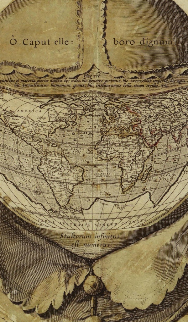 Старая рисованная карта Мира