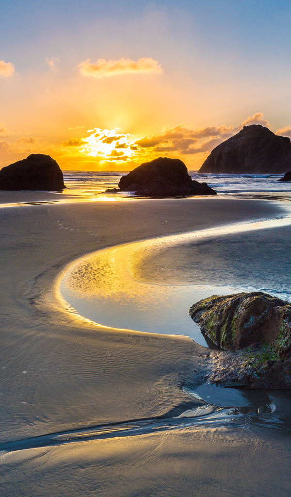 Знаменитые камни на побережье Бэндон, США