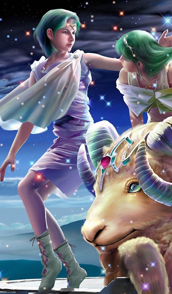 Овен на фоне звезд