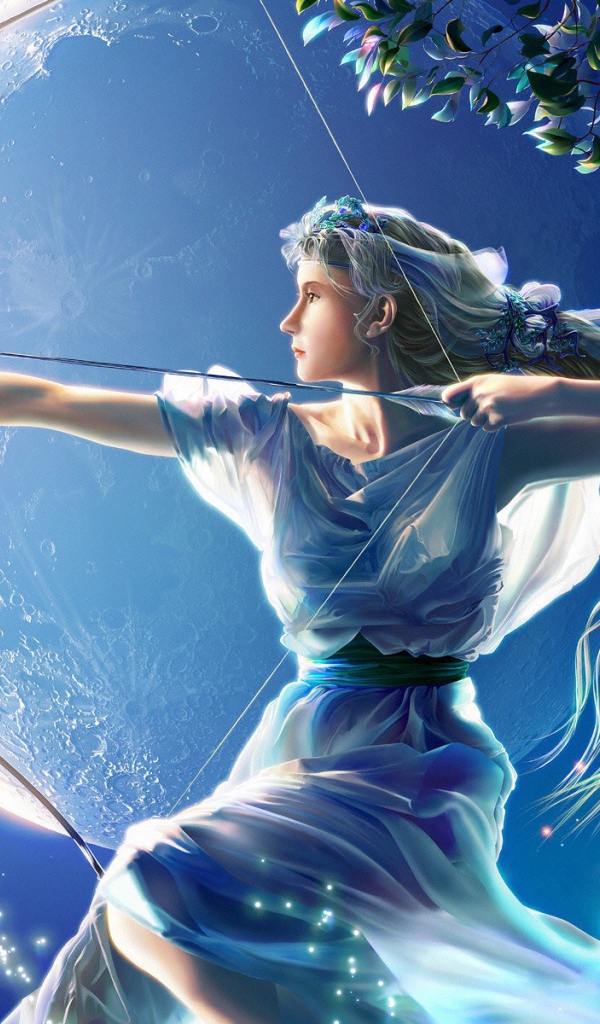 Стрелец на фоне Луны